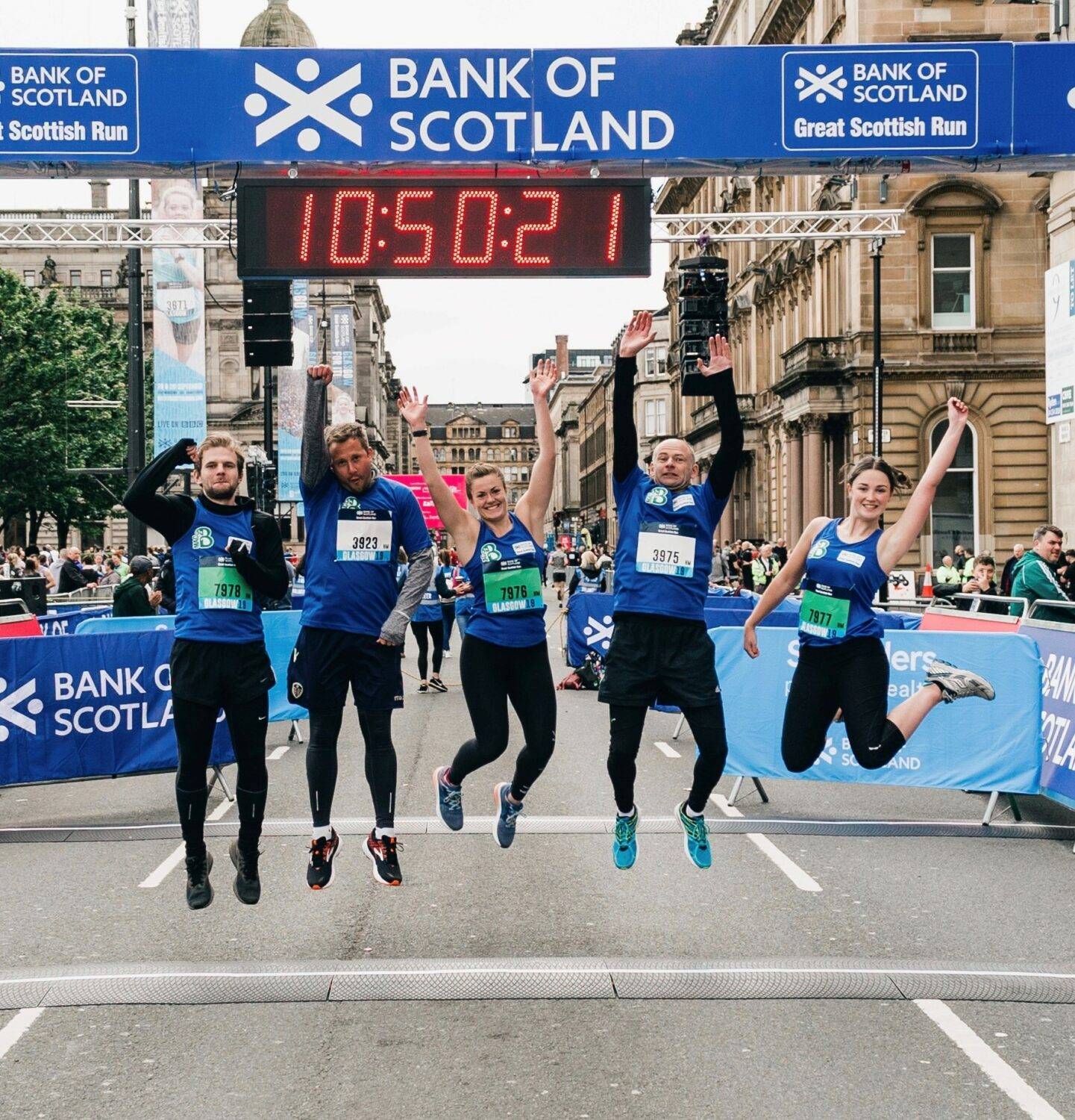Denvir and MacB team taking part in Glasgow Marathon