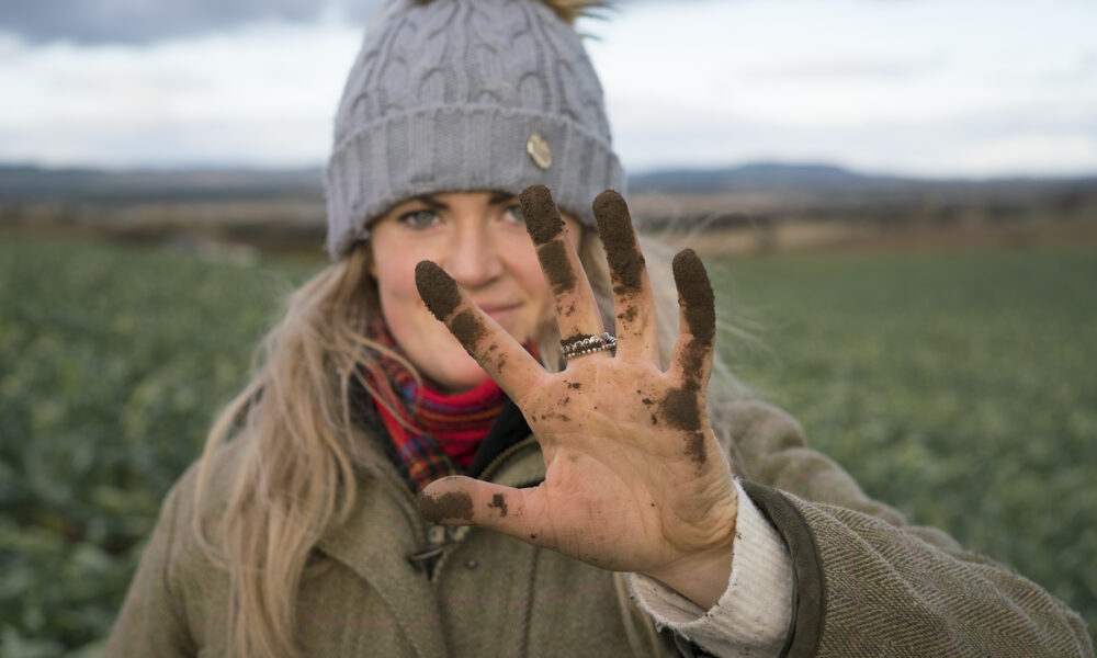 Leanne Stokes, Senior Brand Manager taking part in a Photoshoot for Growers Garden