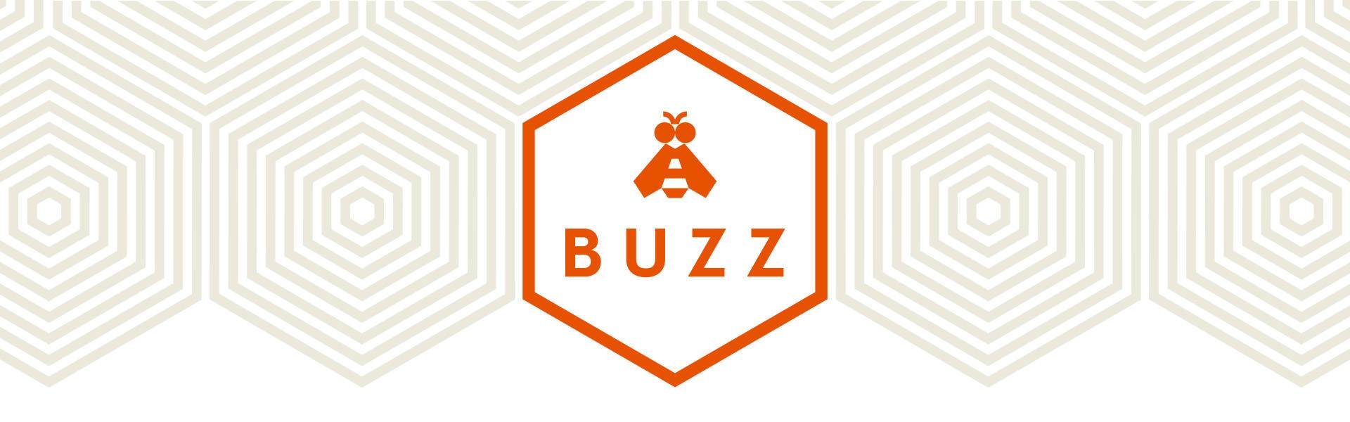 Buzz Home Office Logo with honeycomb pattern