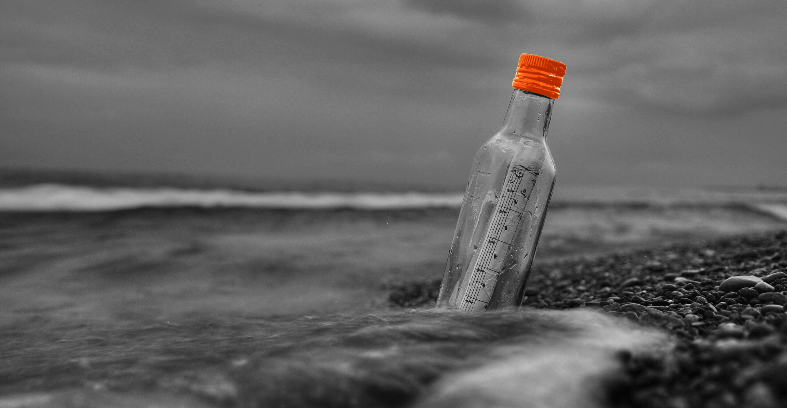 A message in a bottle on the beach